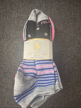 U.S. Polo Assn. Low-Cut Athletic Socks in Gray, Pink & Blue - 10 Pairs